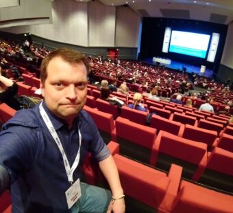 Owner and teacher Mick at a language conference in Brighton